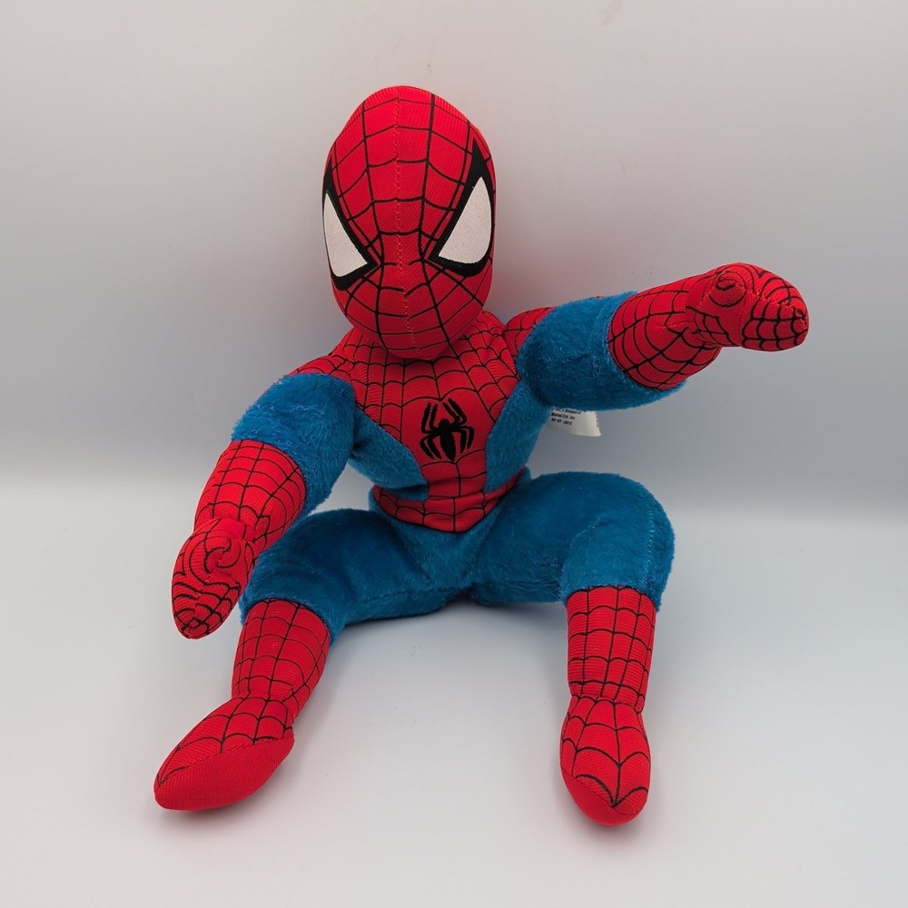 Toy Biz Marvel Spider-Man Plush 2003 Superhero Figure 8" Stan Lee Web Slinger